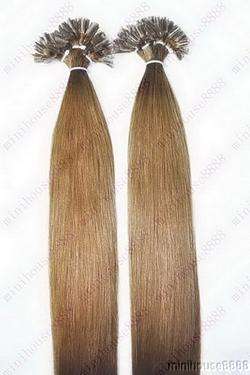 KERATIN EXTENSION 100 pramenů SVĚTLE HNĚDÁ vlasy #12, 50g, 45cm, 100% lidské k prodloužení PERFEKTVLASY
