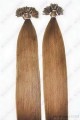 KERATIN INDIAN REMY EXTENSION 100 pramenů SVĚTLE HNĚDÁ #08,100g, 60cm, 100% lidské vlasy k prodloužení