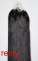 MICRO RING 100 pramenů PŘÍRODNÍ ČERNÁ #1B,50g, 40cm,100% lidské vlasy k prodloužení