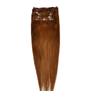 CLIP IN 7pásů SVĚTLE HNĚDÁ #08, 80g, 55cm, 100% lidské vlasy k prodloužení PERFEKTVLASY