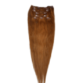 CLIP IN 7pásů SVĚTLE HNĚDÁ #12, 80g, 55cm, 100% lidské vlasy k prodloužení