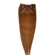 CLIP IN 7pásů SVĚTLE HNĚDÁ #12, 80g, 55cm, 100% lidské vlasy k prodloužení PERFEKTVLASY