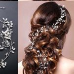 Ozdoby do vlasů - svatební, pásy, - 100cm- perličky+krystaly-stříbrná PERFEKTVLASY