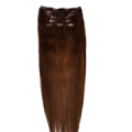CLIP IN 8 pásů HNĚDÁ #4, 120g, 60cm, 100% lidské vlasy k prodloužení PERFEKTVLASY