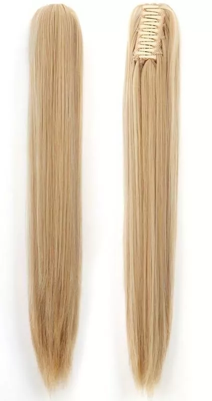 CULÍK rovný, 55cm,s omotávkou ze stejných vlasů - Blond na skřipci, rovný PERFEKTVLASY