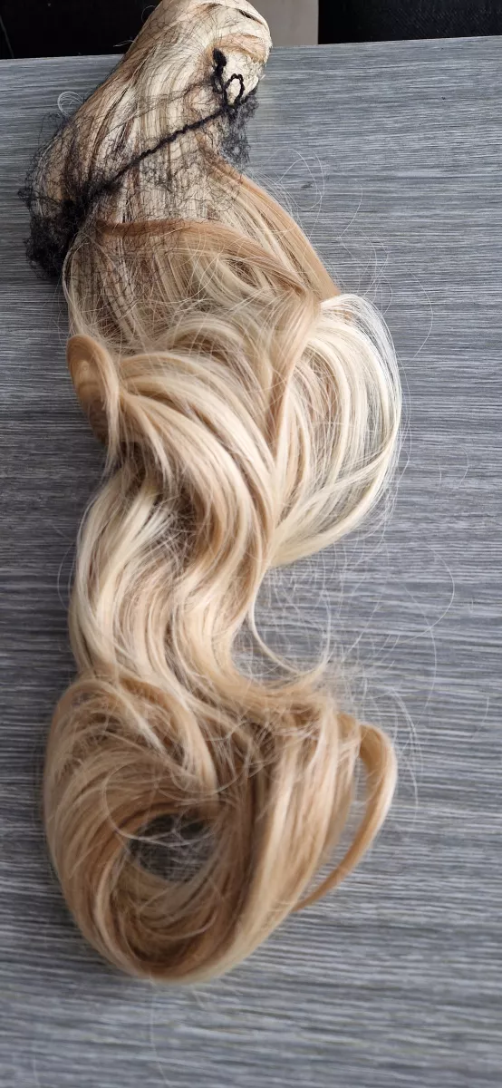 Culík-vlnitý na skřipci, 55cm - Blond melír na skřipci, vlnitý PERFEKTVLASY