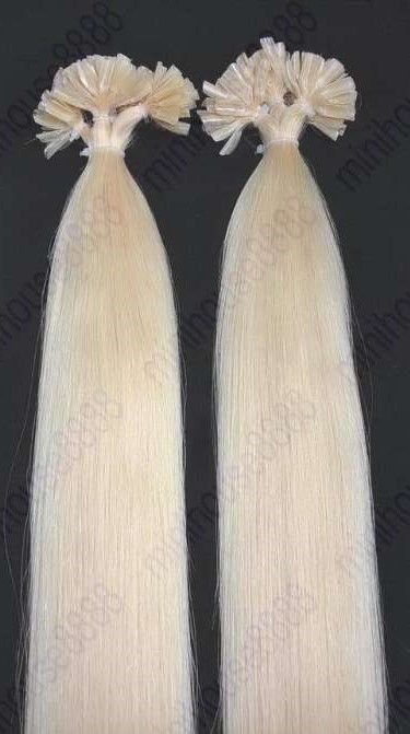 KERATIN EXTENSION 100 pramenů SVĚTLÁ BLOND #60,80g,60cm,100% lidské vlasy k prodloužení PERFEKTVLASY