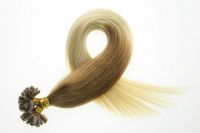 Vlasy-keratin OMBRE 100 pramenů 100g,HNĚDÁ/BLOND #12/613,45cm