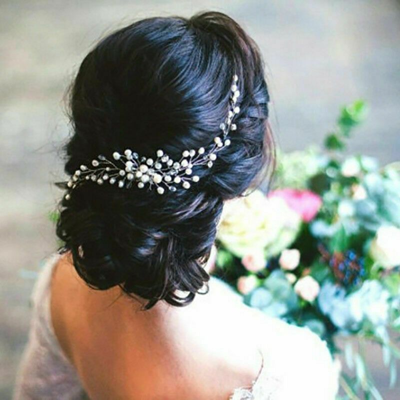 Ozdoby do vlasů - svatební, různé druhy, - hřebínek - perličky+krystaly,stříbrná PERFEKTVLASY