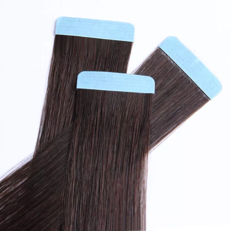 VLASOVÉ PÁSKY TAPE IN REMY, 30g, 20ks, 40cm, různé barvy: - Tmavě hnědá č. 2