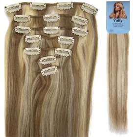 VLASY CLIP IN 7pásů BLOND MELÍR #18/613, 75g, 50cm,100% lidské vlasy PERFEKTVLASY