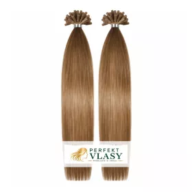 VLASY KERATIN INDIAN REMY SVĚTLE HNĚDÁ #08,80g, 40cm, 100% lidské vlasy k prodloužení PERFEKTVLASY VLASY KERATIN INDIAN REMY SVĚTLE HNĚDÁ #08,80g, 40cm, 100% lidské vlasy k prodloužení PERFEKTVLASY