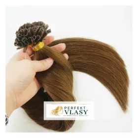 VLASY KERATIN INDIAN REMY SVĚTLE HNĚDÁ #08,80g, 40cm, 100% lidské vlasy k prodloužení PERFEKTVLASY VLASY KERATIN INDIAN REMY SVĚTLE HNĚDÁ #08,80g, 40cm, 100% lidské vlasy k prodloužení PERFEKTVLASY