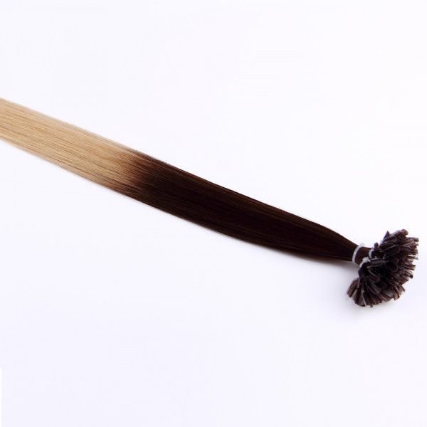 Vlasy-keratin OMBRE 100 pramenů 100g,HNĚDÁ/BLOND č.4/613,50cm PERFEKTVLASY