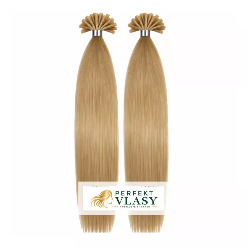 VLASY KERATIN REMY BLOND #22, 50g, 50cm, 100% lidské k prodloužení PERFEKTVLASY