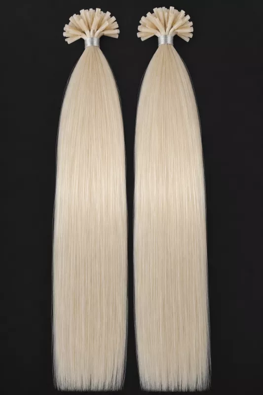 VLASY KERATIN REMY SVĚTLÁ BLOND #60, 50g, 40cm, 100% lidské k prodloužení PERFEKTVLASY