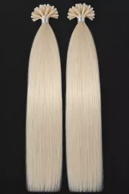 VLASY KERATIN REMY SVĚTLÁ BLOND #60, 50g, 45cm, 100% lidské k prodloužení