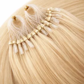 VLASY MICRO RING INDIAN REMY, BLOND #613, 80g, 40cm, 100% lidské vlasy k prodloužení PERFEKTVLASY VLASY MICRO RING INDIAN REMY, BLOND #613, 80g, 40cm, 100% lidské vlasy k prodloužení PERFEKTVLASY