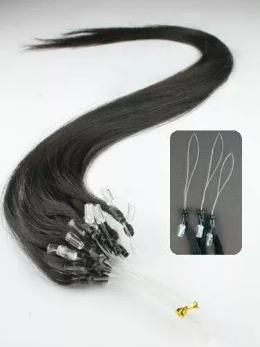 VLASY MICRO RING INDIAN REMY ČERNÁ #1, 100g, 65cm