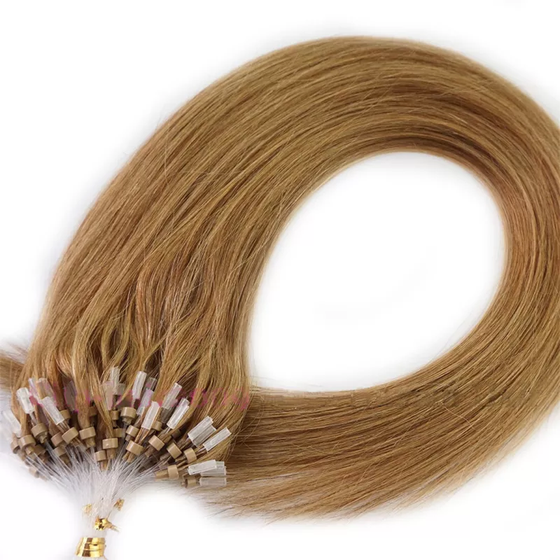VLASY MICRO RING REMY SVĚTLE HNĚDÁ #12, 50g, 40cm,100% lidské vlasy k prodloužení PERFEKTVLASY