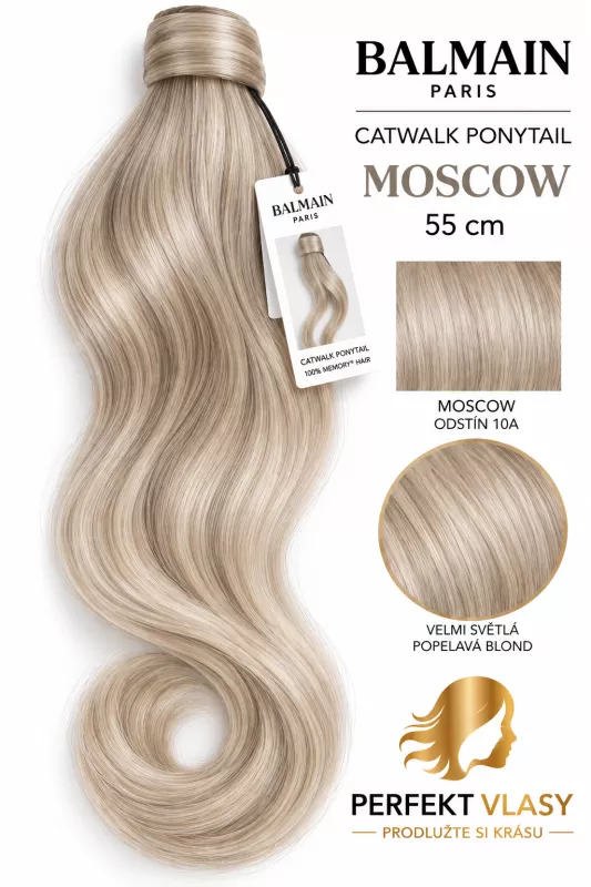 CULÍK BALMAIN Catwalk 55 cm, rovný, různé barvy: - Balmain Catwalk Ponytail MOSCOW blond