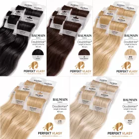 VLASY BALMAIN Double Hair, 3 aplikační metody-KERATIN,MICRO RING,CLIP IN, 40cm | Černá 1, Tmavě hnědá 3, Světlá blond L10, Super Light Double Ash Blonde 10AA