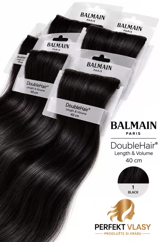 VLASY BALMAIN Double Hair, 3 aplikační metody-KERATIN,MICRO RING,CLIP IN, 40cm
