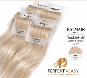 VLASY BALMAIN Double Hair, 3 aplikační metody-KERATIN,MICRO RING,CLIP IN, 40cm