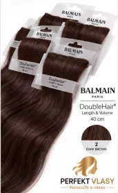VLASY BALMAIN Double Hair, 3 aplikační metody-KERATIN,MICRO RING,CLIP IN, 40cm