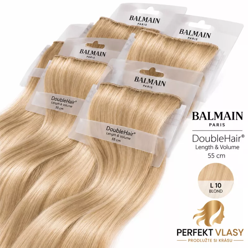 VLASY BALMAIN Hair XL HT,3 aplikační metody-KERATIN,MICRO RING,CLIP IN-55cm - Světlá blond L10