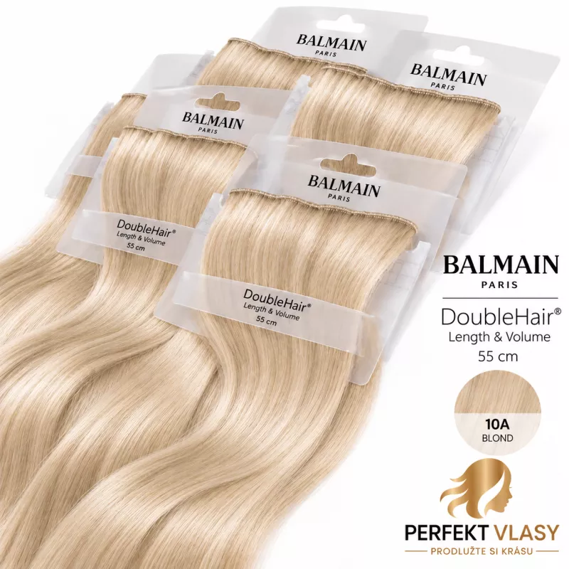 VLASY BALMAIN Hair XL HT,3 aplikační metody-KERATIN,MICRO RING,CLIP IN-55cm - Popelavá blond 10A