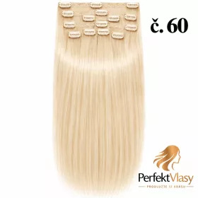 VLASY CLIP IN 7pásů BLOND #60, 45cm,100% lidské vlasy