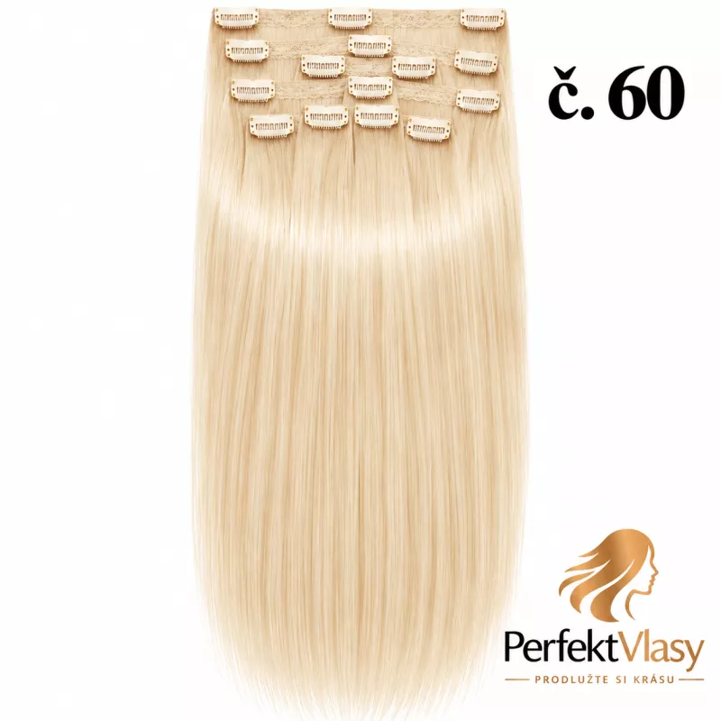 VLASY CLIP IN 7pásů BLOND #60, 45cm,100% lidské vlasy PERFEKTVLASY