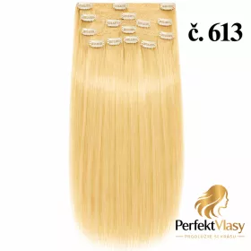VLASY CLIP IN 7pásů BLOND #613, 75g, 50cm,100% lidské vlasy