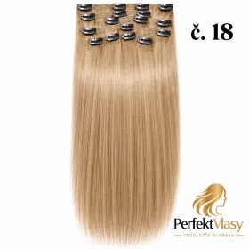 VLASY CLIP IN 7pásů odstín BLOND #18, 70g, 40cm, 100% lidské vlasy