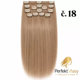 VLASY CLIP IN 7pásů odstín BLOND #18, 70g, 45cm,100% lidské vlasy