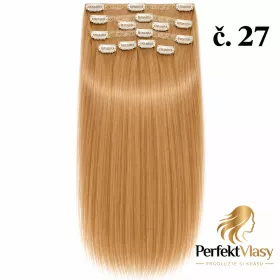 VLASY CLIP IN 7pásůTMAVŠÍ BLOND #27, 70g, 40cm, 100% lidské vlasy