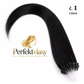 VLASY MICRO RING INDIAN REMY ČERNÁ #1, 100g, 65cm